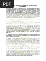 Formato Contrato de Trabajo - Garzon con TURNOS  Derecho 