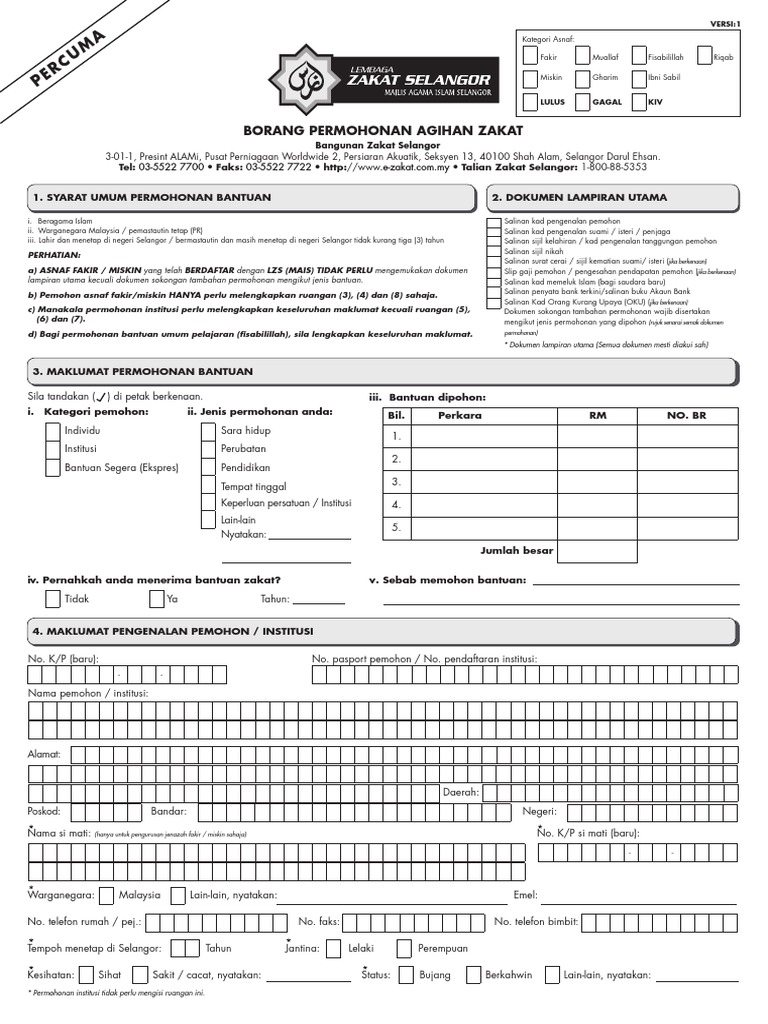 Borang Zakat Selangor Pdf