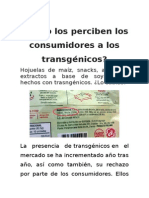 Cómo Los Perciben Los Con-sumidores a Los Transgénicos