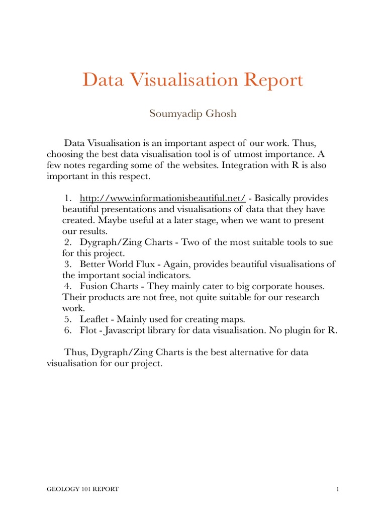 Data Visualisation Report: Soumyadip Ghosh | PDF