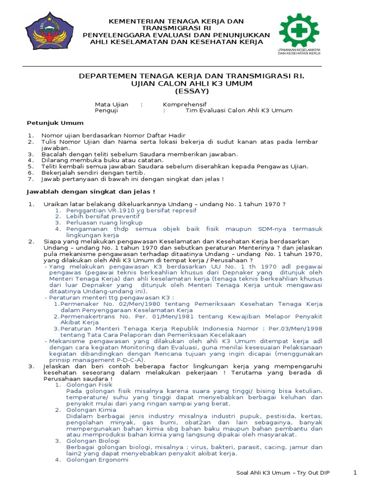 Soal Essay 11 Feb 13