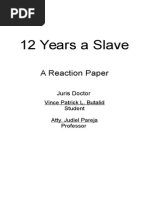 Download 12 Years a Slave Reaction Paper by Beans Butalid SN269638446 doc pdf