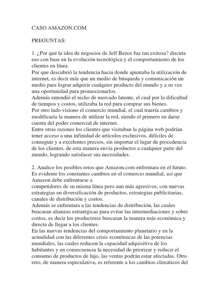 Éxito y Retos de Amazon.com en el Futuro | PDF | Amazon.Com ...
