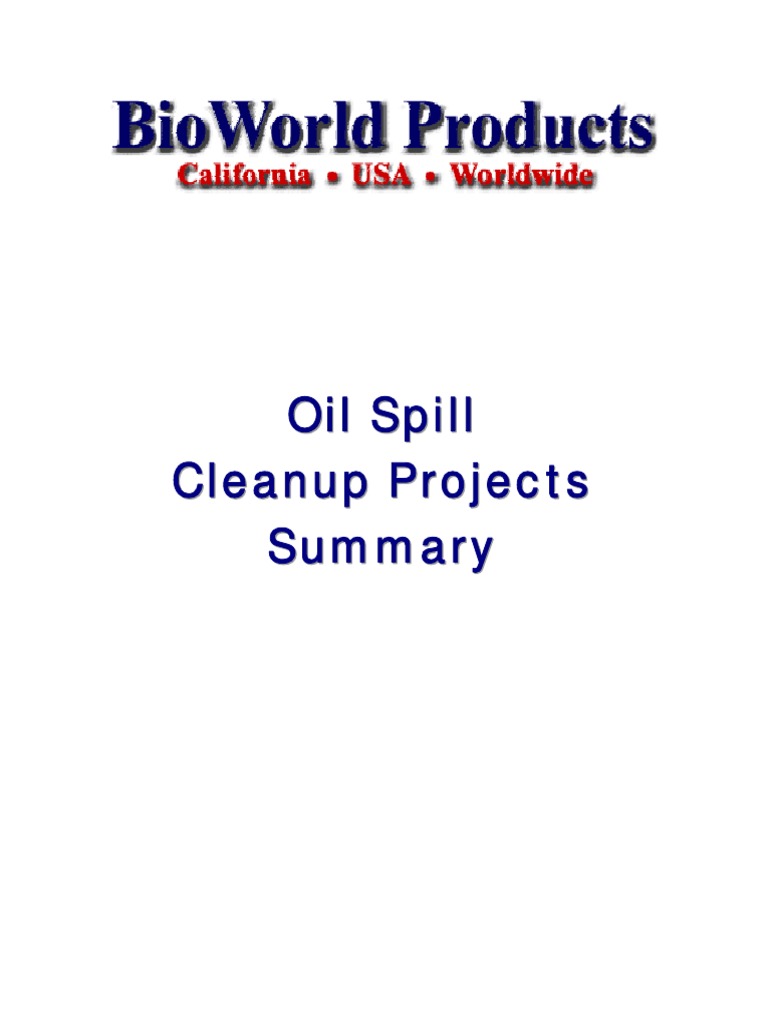 BioWorld Bioremediation Oil Spill Summary PDF Petroleum Oil Spill