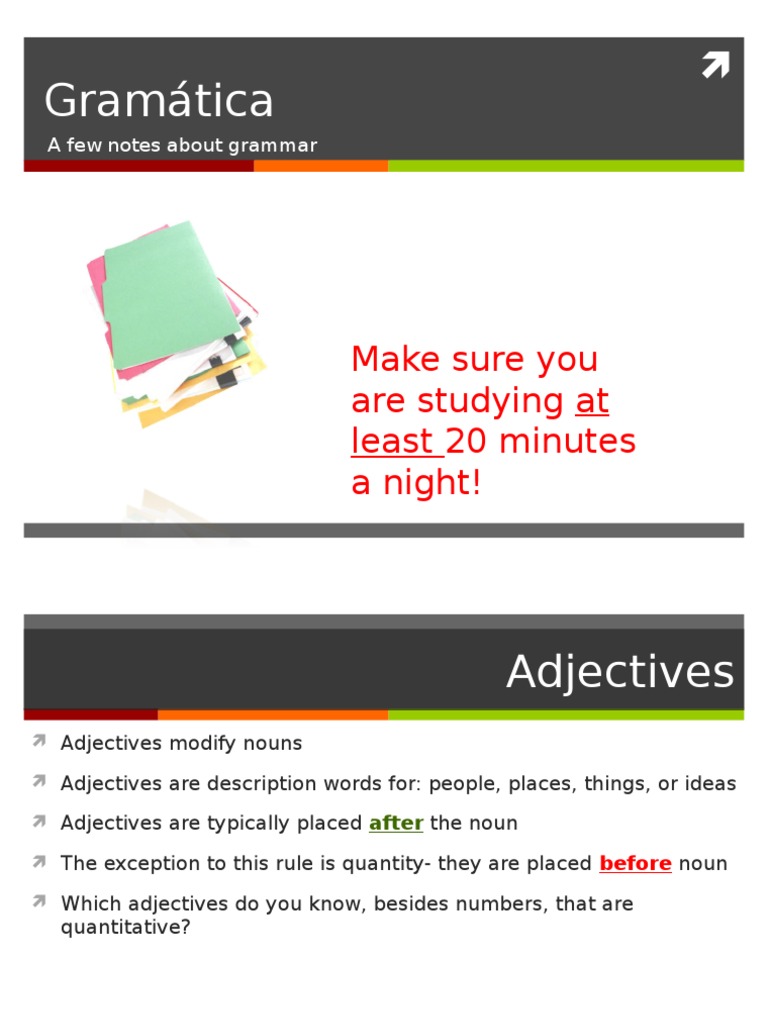 Grammar PowerPoint-1 | PDF | Grammatical Gender | Adjective