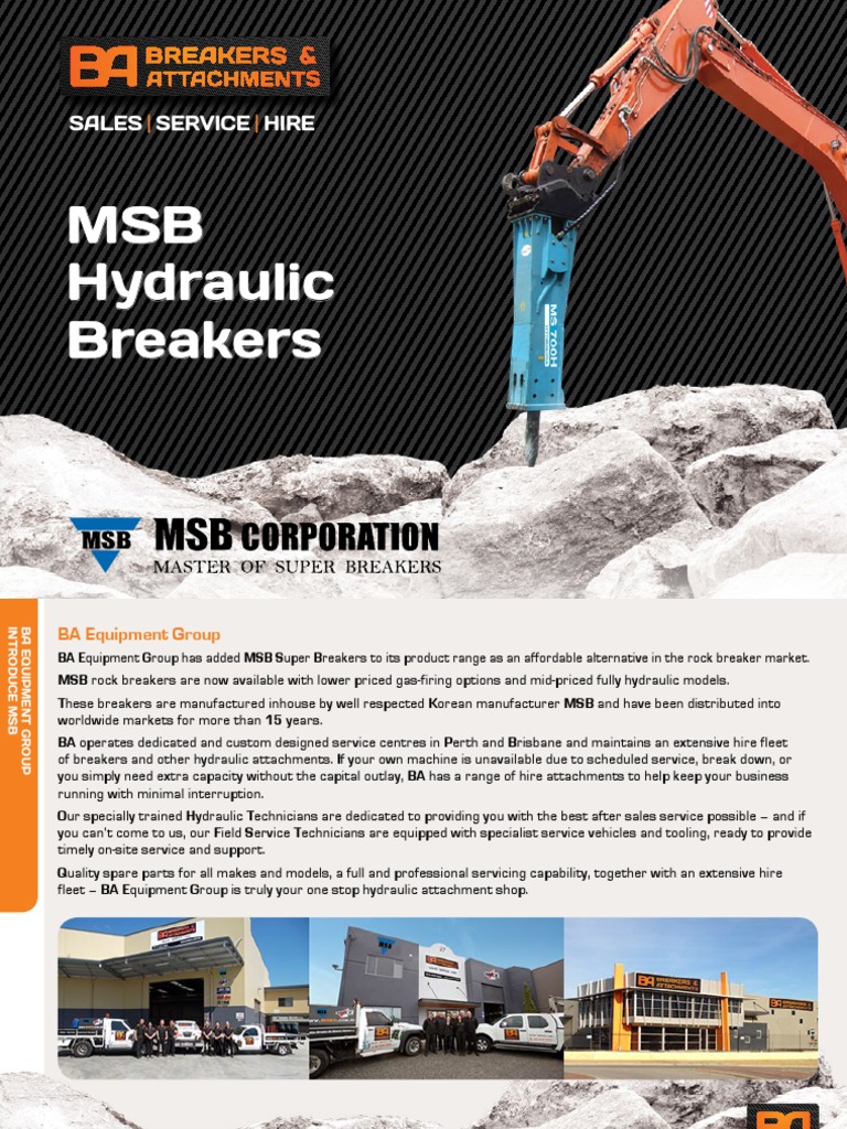MSB Hydraulic Breakers Catalogue | PDF | Piston | Valve