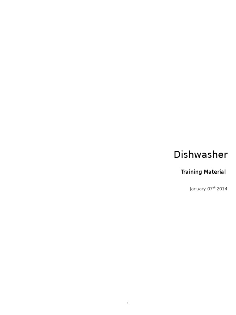 Dishwasher Training Material PDF Dishwasher Valve