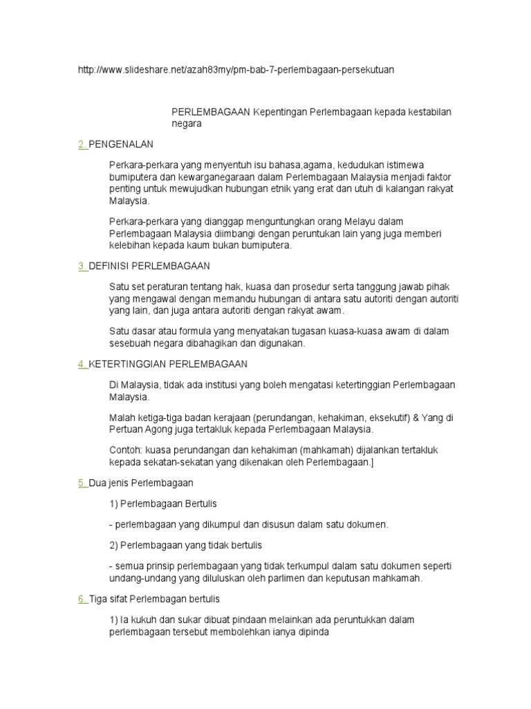 Perlembagaan Persekutuan Pdf