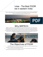 An Overview - The Best PGDM Course in Eastern India