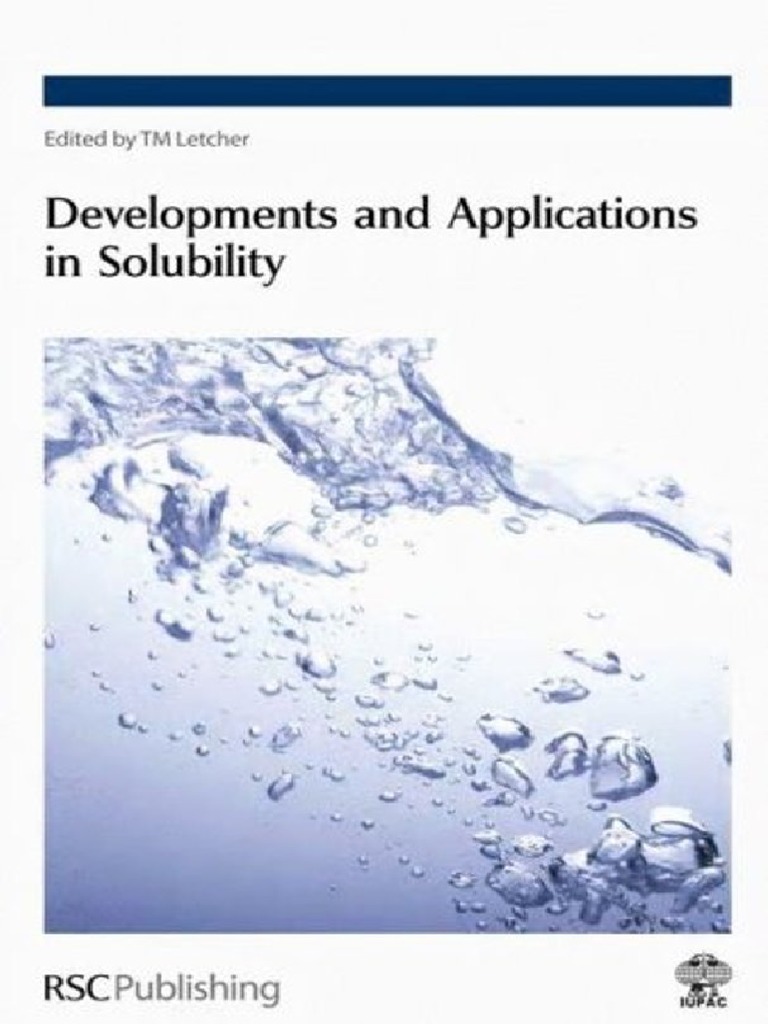 Trevor M. Letcher Developments and Applications in Solubility 2007 PDF