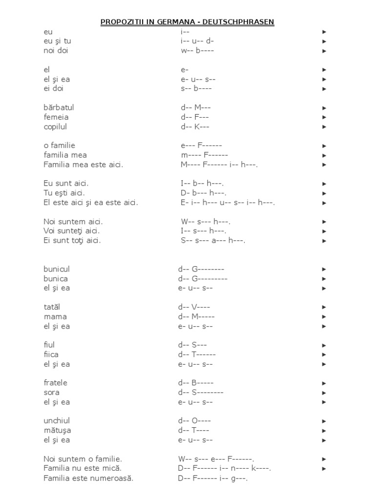 Propozitii Germana Meditatii Adulti