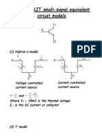 Review:: BJT Small-Signal Equivalent Circuit Models: (1) Hybrid-Model