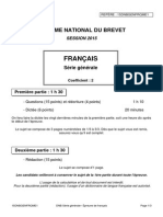 Brevet National 2015 - Français