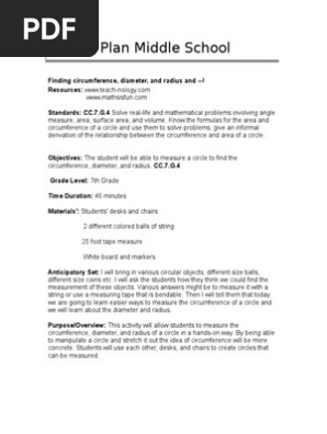 lesson plan middle school