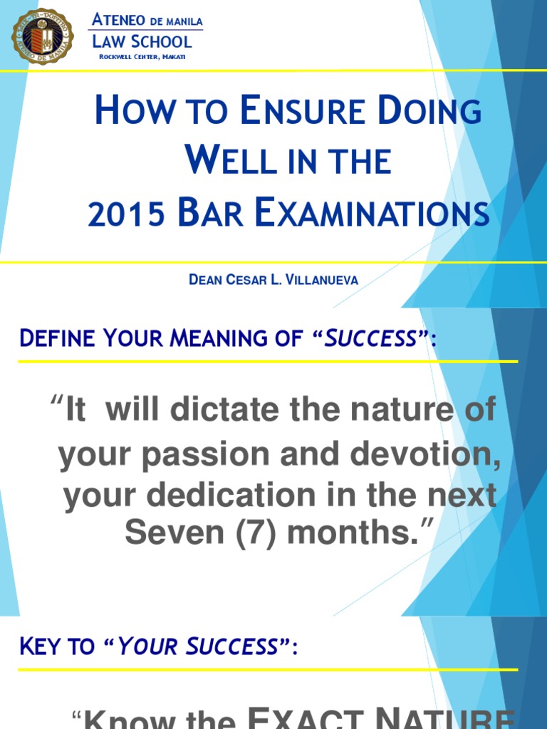 2015 Bar Exam Success Strategies | PDF