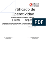 Certificado de Operatividad DPJ-016