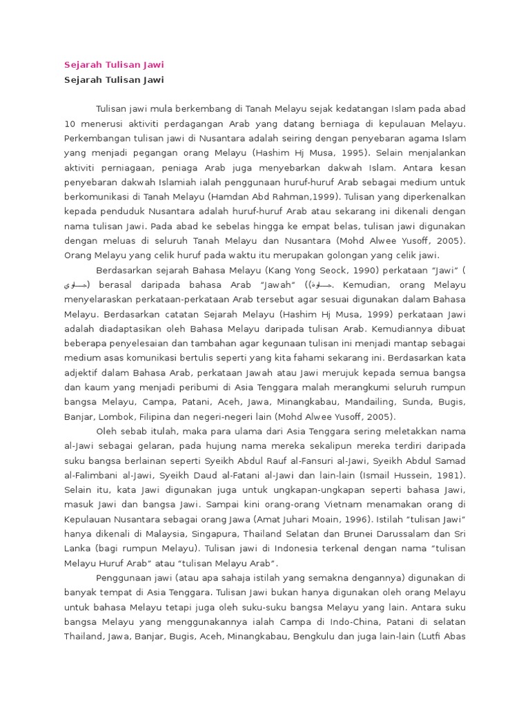 Sejarah Tulisan Jawi Pdf