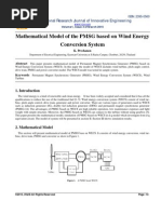 Mathematical Model of The PMSG Based On Wind Energy Conversion System