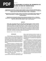 Comportamento Geoquímico de Metais Em Sedimentos de Manguezal Da Baía de Camamu-Bahia.