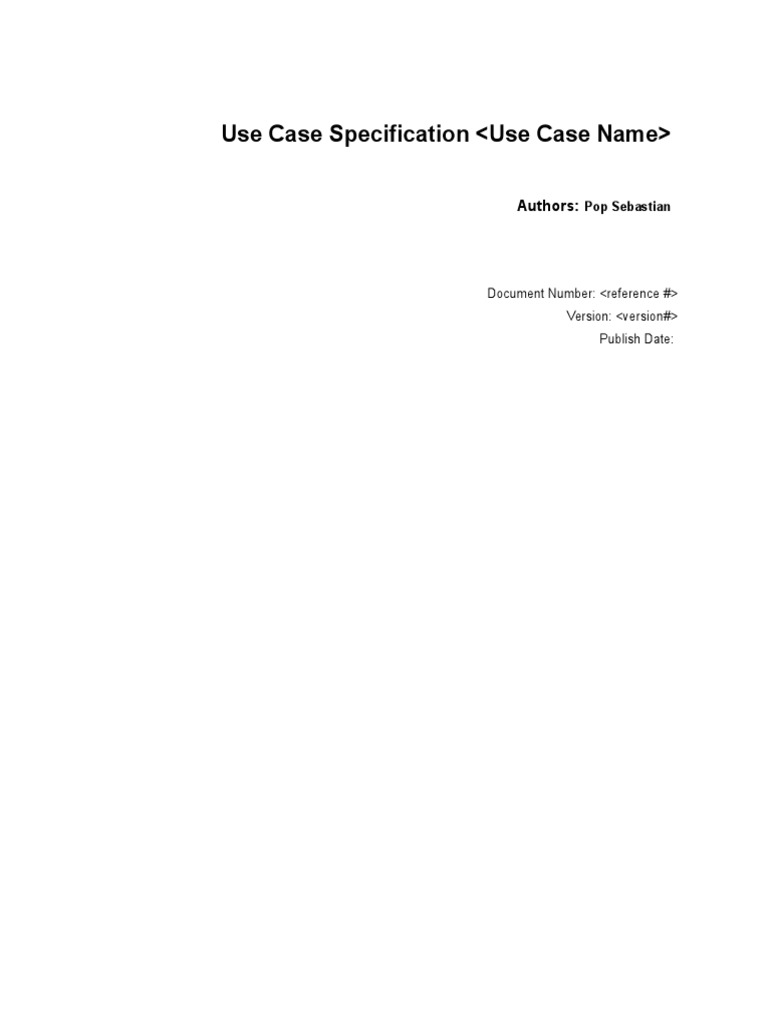 UseCaseSpecification Template | PDF | Use Case | Software Engineering