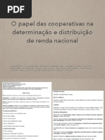 Slides o papel das cooperativas em relação a determinação e distribuição de renda