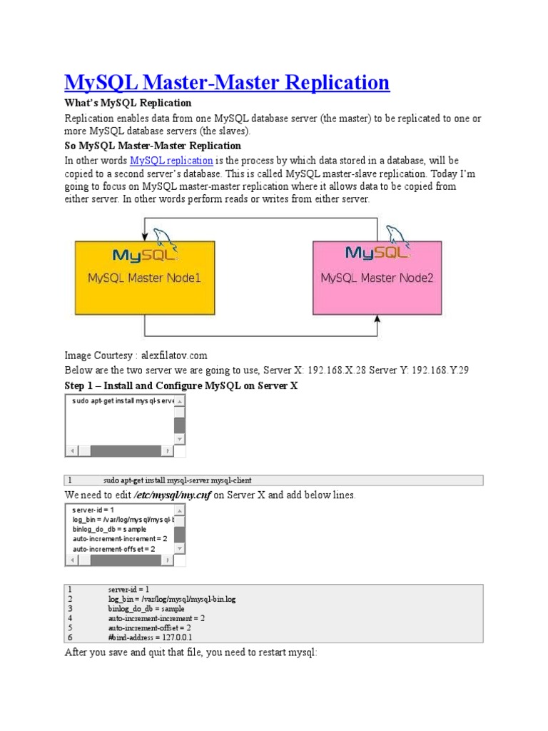 MySQL Master-Master Replication | PDF | My Sql | Replication (Computing)