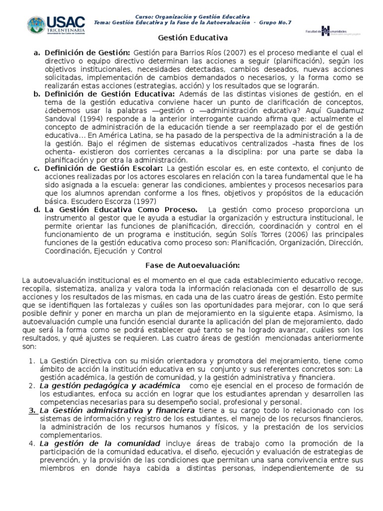 Dimensiones de la Gestión Educativa | PDF | Planificación | Ciencia ...