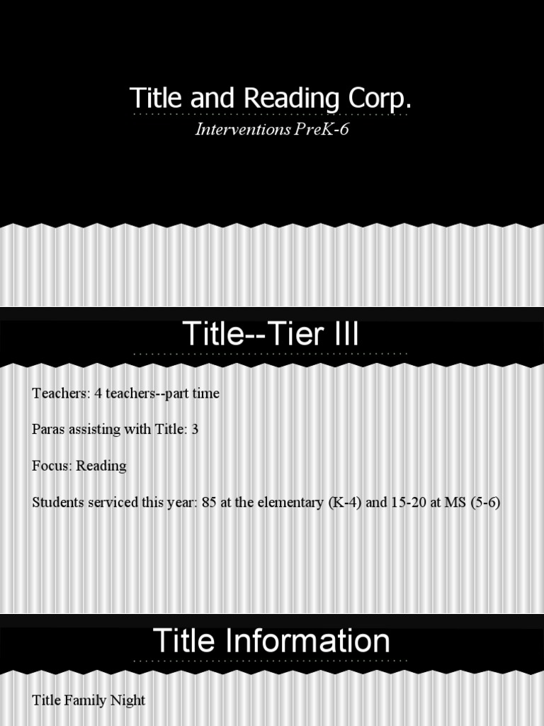 Title and Reading Corp. Interventions K-6 | PDF | Career & Growth ...