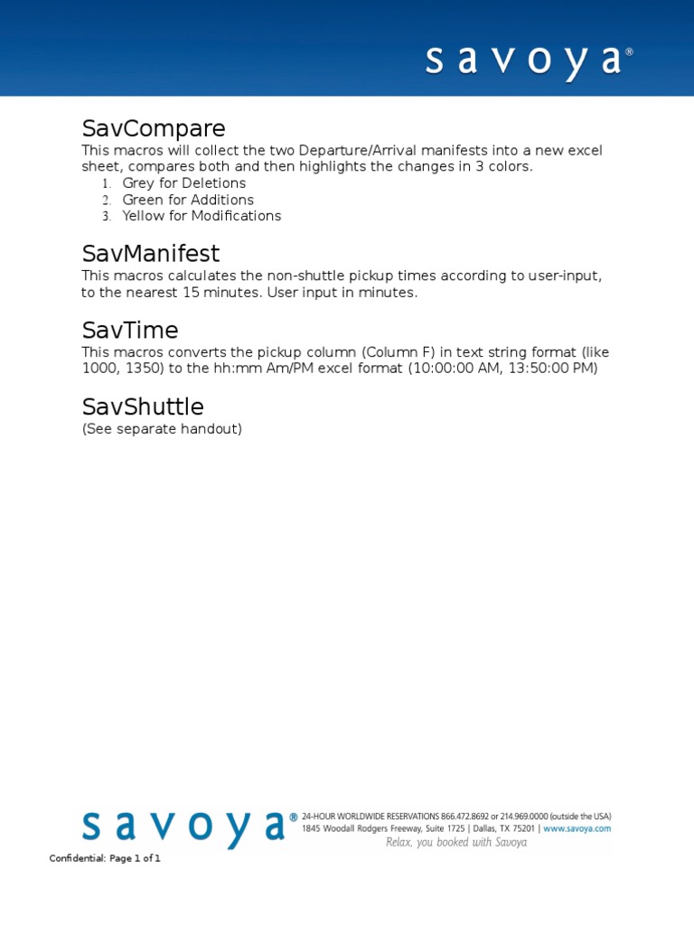 All Macros Descriptions | PDF