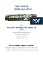 Tugas Resume (Analisis Kinerja Simpang Bersinyal) Rakhmat Baitullah B (d111 13 324)