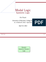 Modal Logic, Epistemic Logic