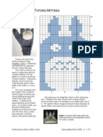 Blue Totoro Mitten Chart