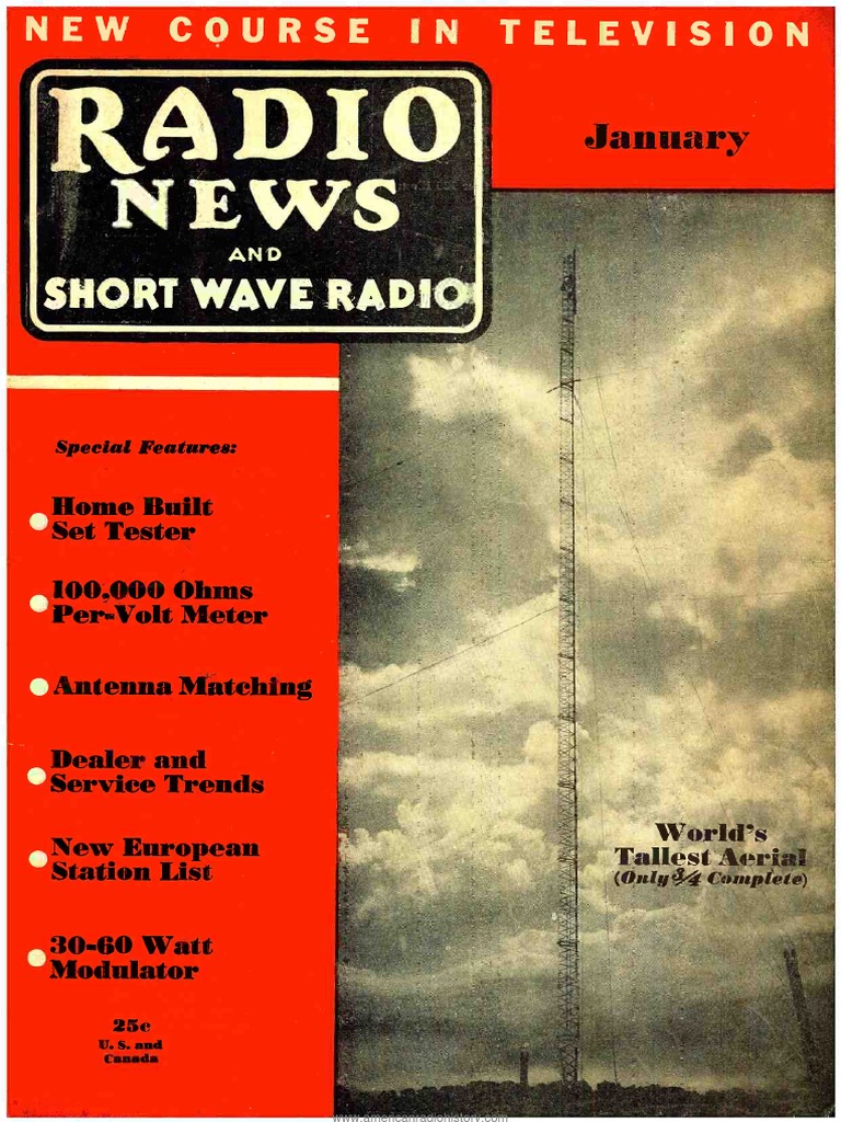 Radio News 1938 01 R | PDF | Television | Vacuum Tube