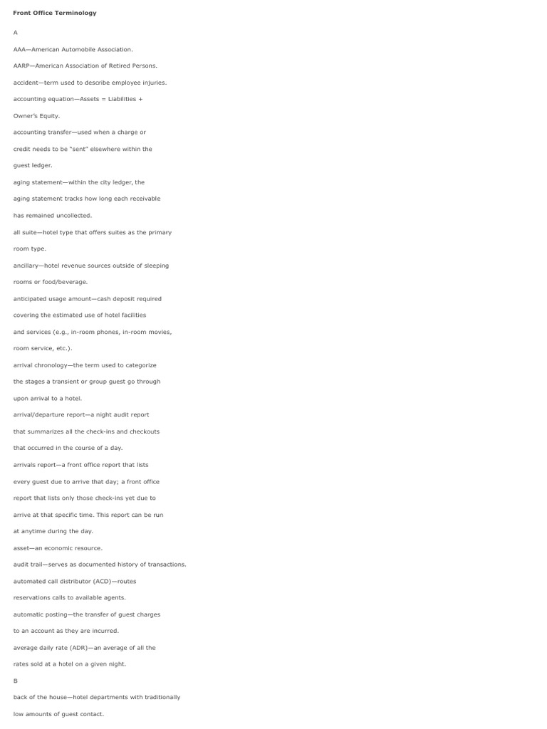 FRONT OFFICE FORMULAS USED IN HOTELS visual data 4