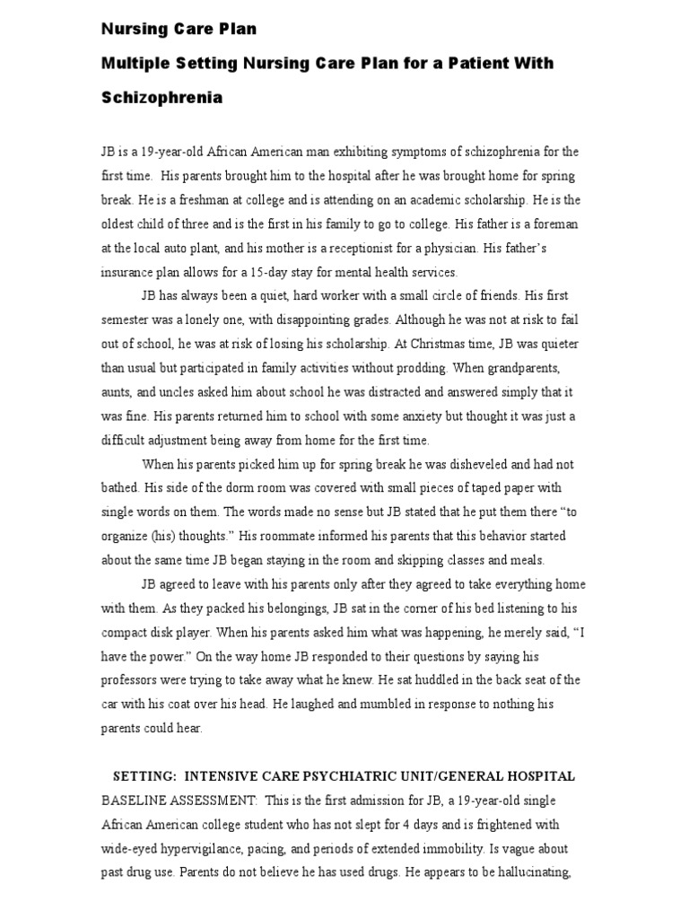 Schizophrenia patient handout image