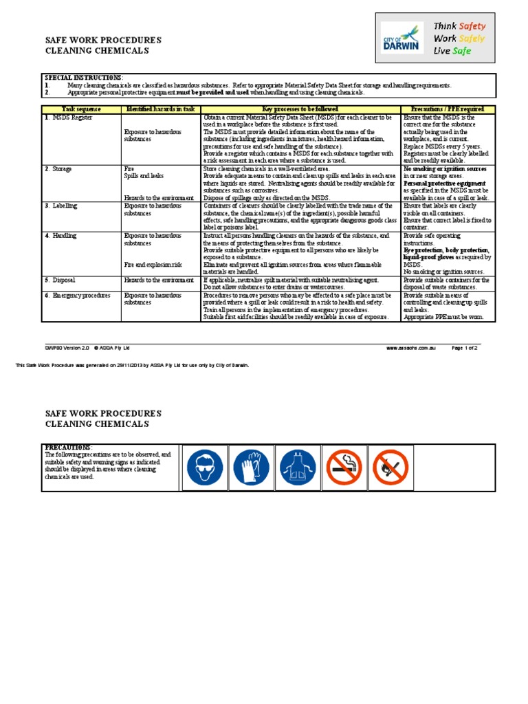Cleaning Chemicals.PDF Working Conditions Labour Relations