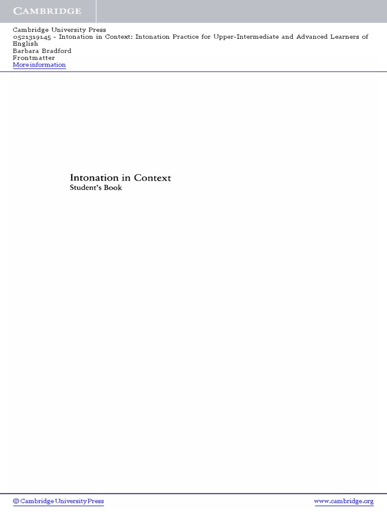 Intonation To Context | PDF