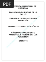Proyecto Aúlico de "Saneamiento Ambiental e Higiene de Los Alimentos"