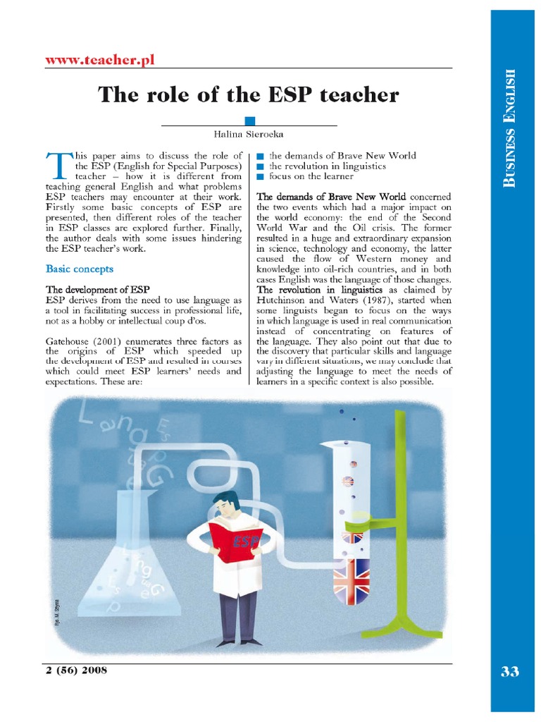 The Role of The Esp Teacher | PDF