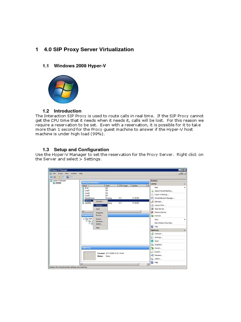 SIP Proxy Server Setup on Windows 2008 | PDF