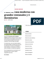 Plano de Casa Moderna Con Grandes Ventanales y 4 Dormitorios _ Planos de Casas