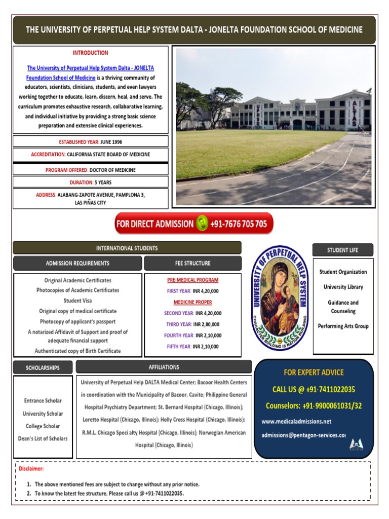 The University of Perpetual Help System Dalta - Jonelta Foundation School  of Medicine | PDF | Doctor Of Medicine | Medical School, image size:768x1024