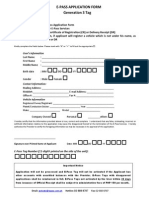 Application Form For Epass Services