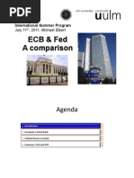 ECB & Fed A Comparison A Comparison: International Summer Program