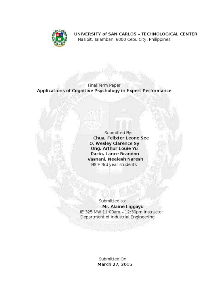 Expert Performance Paper | PDF | Expert | Recall (Memory)