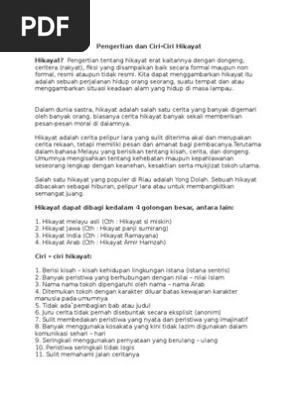 Ciri Ciri Hikayat Pdf