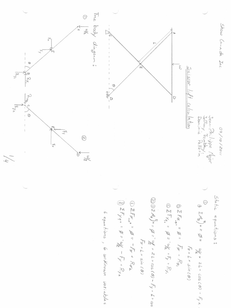 Scissor Lift Calculation