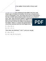 Implementation of An Adder Circuit With A Carry Look Ahead Generator