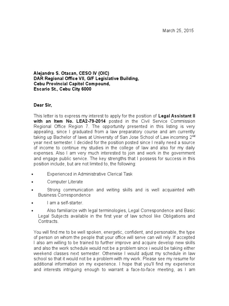 Application Letter Goverment (DAR)  PDF
