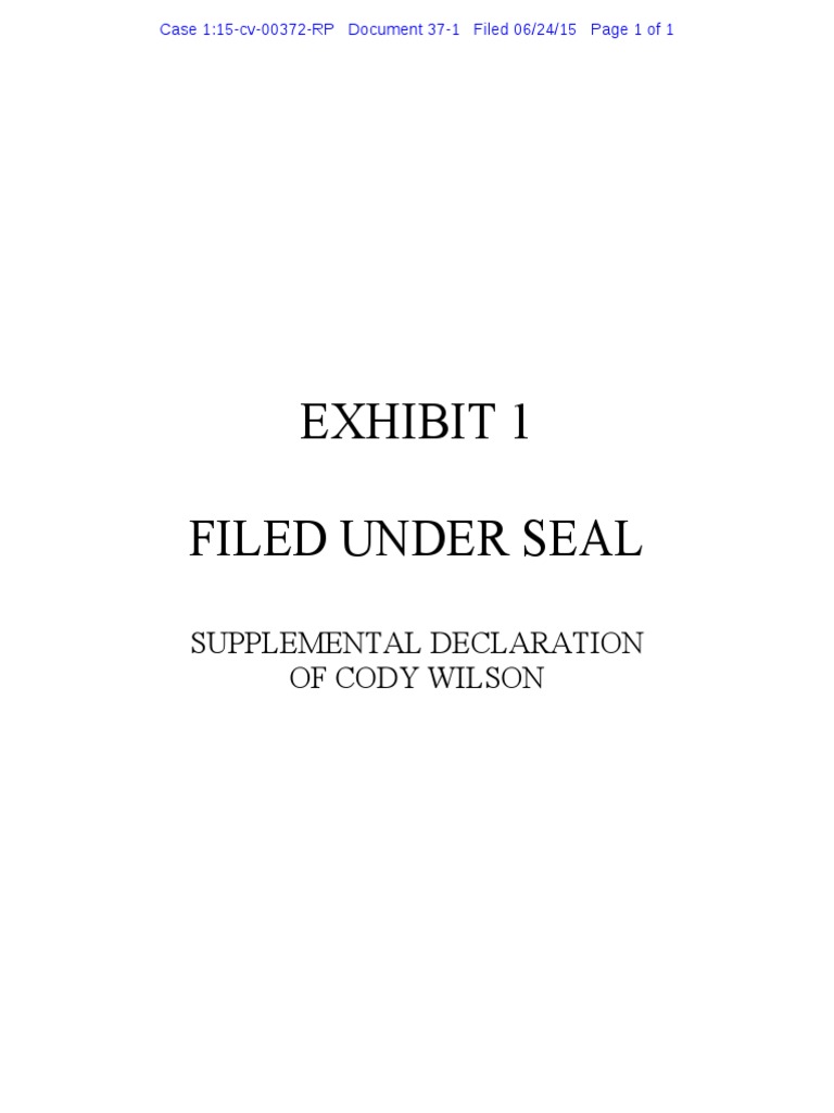 Cody Wilson Supplemental Declaration | PDF
